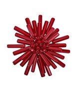 Sparkling Starburst of Red Crystals &amp; Glass Brooch Pin - £23.67 GBP
