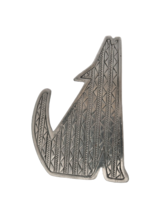 Vtg JJ Pewter Howling Wolf Brooch South Western Pattern Costume Jewelry Pin 1989 - £16.07 GBP