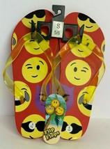 Royal Deluxe Accessories Red Emoji Designed Adults Flip Flops Sz: S 5/6 - $12.09