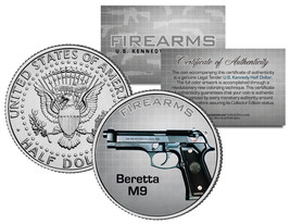 Beretta M9 Gun Firearm Jfk Kennedy Half Dollar Us Colorized Coin - £6.95 GBP
