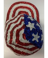 Sequin Baseball cap hat Patriotic stars stripes red white blue - $595.61 MXN