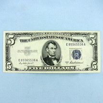 1953 $5 Silver Certificate Blue Seal Federal Reserve Note Bill Crisp Unc... - $691.31 MXN
