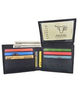 Cavelio Mens Black Premium Leather Slim Flap Up Card Id Holder Bifold Wa... - $390.81 MXN