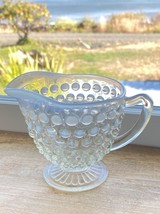Fenton Moonstone Opalescent Creamer Mini Pitcher Hobnail Glass Vintage - $490.94 MXN