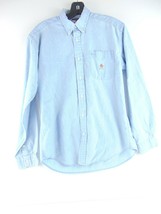 Tommy Hilfiger Blue Long Sleeve Button Down Cotton Shirt Mens L - $29.69