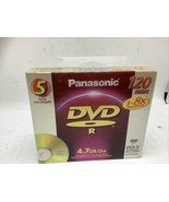PANASONIC DVD R 5 Pack DVD+R Pack Set Blank DVDs Disk 120 Min 1-8x *BRAN... - $14.01