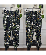 Cabi Chi Chi Floral Pants Black Trouser Tapered Shirred 4259 M - $49.94 CAD