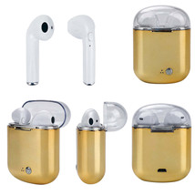 Color: METALLIC GOLD - Clear Top Dual Chamber Wireless Bluetooth Earphones With - $47.64