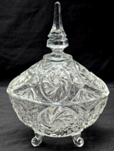 Vintage IMPERLUX Lead Crystal Covered Candy Dish Pinwheel Pattern IPX3 -... - $686.82 MXN