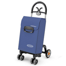 Folding Shopping Cart Utility Hand Truck with Rolling Swivel Wheels-Blue... - $132.04