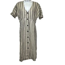 RVCA Smith Striped v-neck Short Sleeve Midi Striped Long Dress Size S - $29.69