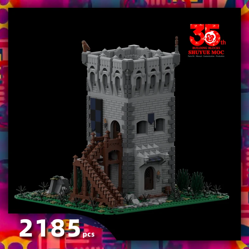 lookout tower bricks medieval castle blocks black falcon castle moc blocks - £244.03 GBP