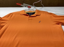 Nautica Polo Shirt Mens Large Orange Performance Deck Casual Short Sleev... - $13.85