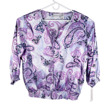 Alfred Dunner Blouse Orchid Island 20 Purple Front Tie New - £19.81 GBP