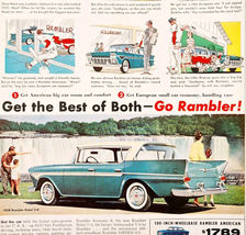 1958 Rambler Rebel V8 Advertisement Willard Mullin Baseball Automobilia ... - $42.03 CAD
