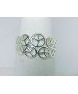 PEACE SYMBOLS RING in Sterling Silver - Size 7 - FREE SHIPPING - $33.00