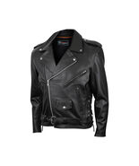 TG Men&#39;s Premium Leather Classic Motorcycle Jacket Lace Sides Z/O Liner ... - €118,33 EUR