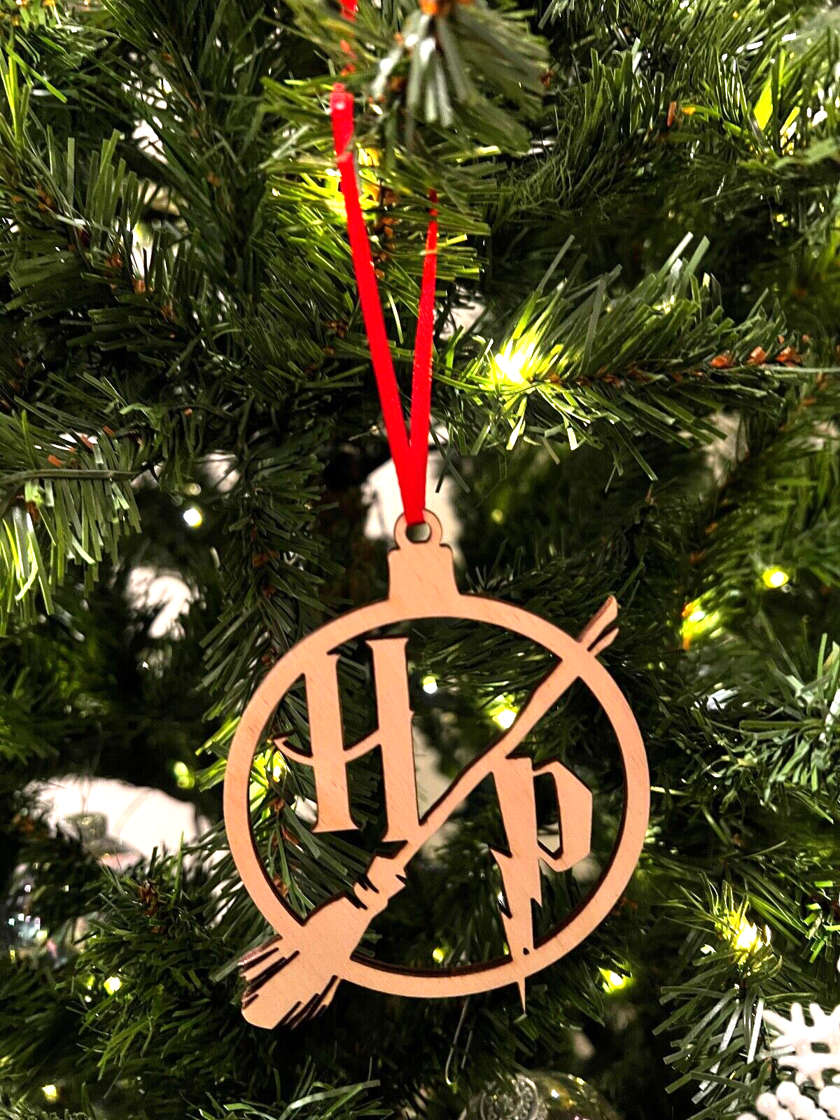Nimbus Harry P. Wooden Christmas ornament, New Year Snowball, Holiday gift - $9.49