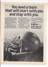 80&#39;s Exxon Gasoline Print Ad Automobile Football 8.5&quot; x 11&quot; - $19.31