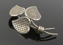 925 Sterling Silver - Vintage Shiny Cross Etched Flower Bunch Brooch Pin... - $27.87