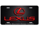 Lexus Logo Inspired Art Red on Mesh FLAT Aluminum Novelty License Tag Plate - $17.99