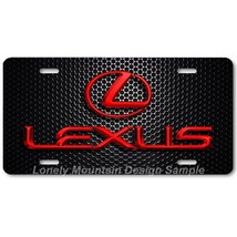 Lexus Logo Inspired Art Red on Mesh FLAT Aluminum Novelty License Tag Plate - $17.99
