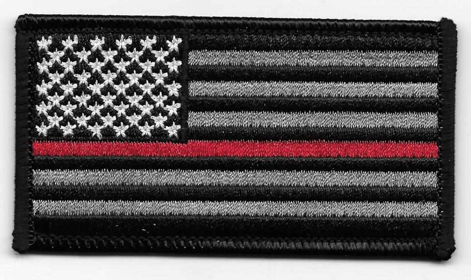 FIREFIGHTERS US FLAG SUBDUED RED LINE Stripe  Law Enforcement Flag Patch... - $3.91
