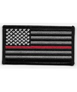 FIREFIGHTERS US FLAG SUBDUED RED LINE Stripe  Law Enforcement Flag Patch... - $5.36 CAD