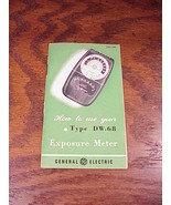 General Electric Exposure Meter DW-68 Instruction Booklet Only, light - £4.52 GBP