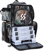 Fishing Tackle Backpack Waterproof Tackle Bag Storage with 4 Trays Tackle Box an - $87.02