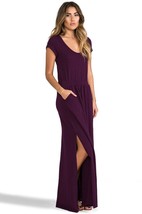 NWT Free People FP Beach Andrina&#39;s in Eggplant Side Slit Back Cutout Dress S - £48.79 GBP