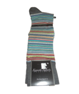 NEW Mens KENNETH ROBERTS  Rainbow Stripe SOCKS  Rayon Blend 8 - 12 Color... - £15.76 GBP