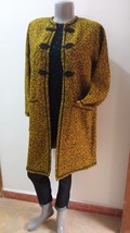 Winter ladies Mustard and black wool coat, winter kimono-jacket, cashmer... - $140.99