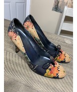 Vintage Magnolia Shoes Made In Brazil Floral 8.5 B High Heels - $39.95