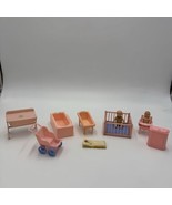 Vintage Renwall 1946 Dollhouse Furniture Plastic Dolls Lot 10 Pieces