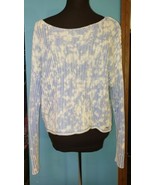 PINK Victoria&#39;s Secret Blue White Tie Dye Cropped Off the Shoulder Knit ... - £17.87 GBP