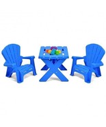 3-Piece Plastic Children Table Chair Set-Blue - Color: Blue - $128.07 CAD