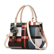 Luxury Handbag Women Stitching Wild Messenger Bags Designer Brand Plaid Shoulder - $36.21