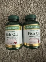 2X Nature&#39;s Bounty Omega-3 Fish Oil 1000mg Odor-Less Exp 10/2024 Heart H... - £17.17 GBP