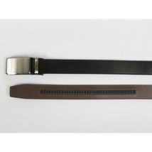 Men VALENTINI Leather Track Belt Adjustable Removable Buckle V519 Black image 4