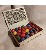 Original Easter gift Set Openwork book Box with 20 Small Ukrainian Eggs Pysanka - £38.72 GBP