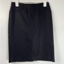 NEW Van Heusen Studio Pencil Cotton Skirt Black Zip Slit Lined Stretch W... - $44.99