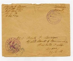 1898 Soldiers Mail Cover A E F Passed Censored Stamp - $37.62