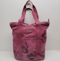 Keen Hybrid Transport Purple Flower Bag Tote Canvas Zip Closure 2 Handles - £35.18 GBP