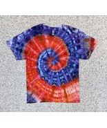 NEW Gilden Men’s Purple Orange Red Spiral Tie Dye Short Sleeve Shirt Siz... - $24.50