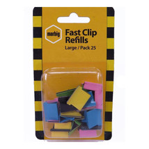 Marbig Large Coloured Fast Clip Refills (Pack of 25) - £18.55 GBP