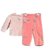 First Impressions Girls Size 18M Peachy Pink Floral Embroidered Velour P... - €11,15 EUR