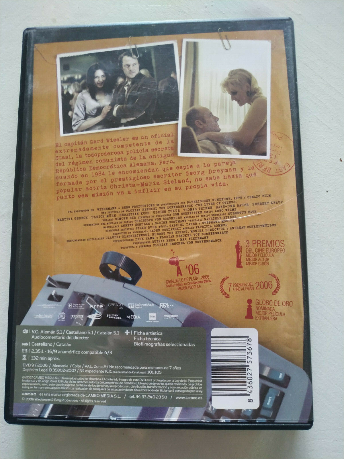 La Vida De Los Otros Florian Henckel - DVD Español Alemán Región 2 - AM Item image 2