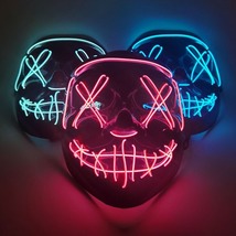 Cosmask Halloween Neon Mask Led Mask The Dark Funny Masks Cosplay Costume - £15.94 GBP