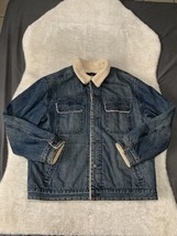 Gap Sherpa Fleece Lined Denim Jacket Cowboy Coat Size XL Y2K - £30.22 GBP